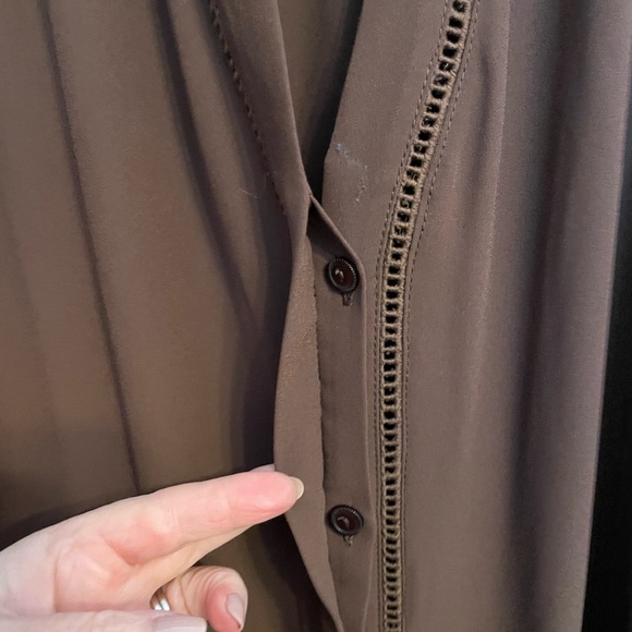 Lynne chocolate brown blouse - Picture 3 of 6